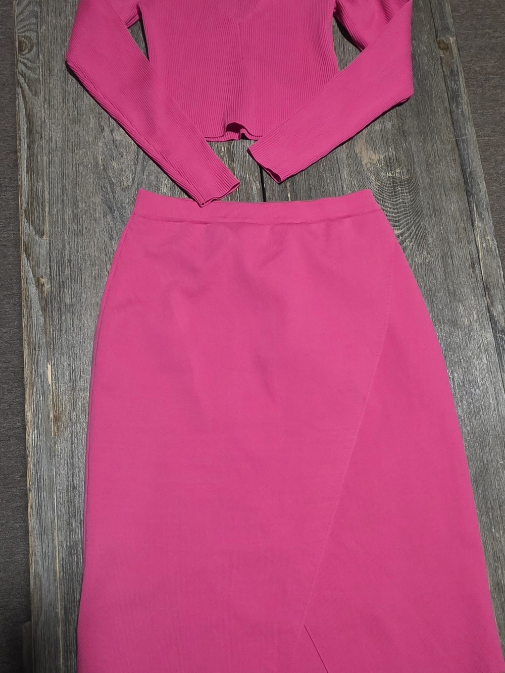 Happily Grey Women's Hot Pink Midi Skirt - Sleek, Structured Design